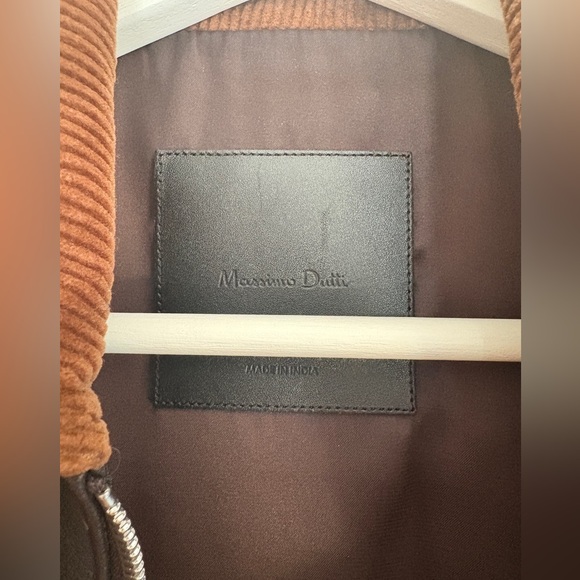 Massimo Dutti Black and Brown Bomber Jacket - Picture 7 of 14